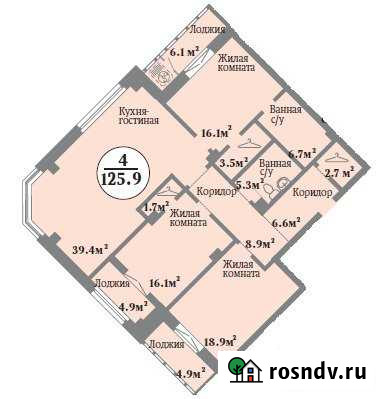 4-комнатная квартира, 125 м², 5/23 эт. на продажу в Челябинске Челябинск - изображение 1