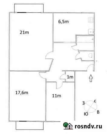 3-комнатная квартира, 68 м², 5/5 эт. на продажу в Лесном Свердловской области Лесной