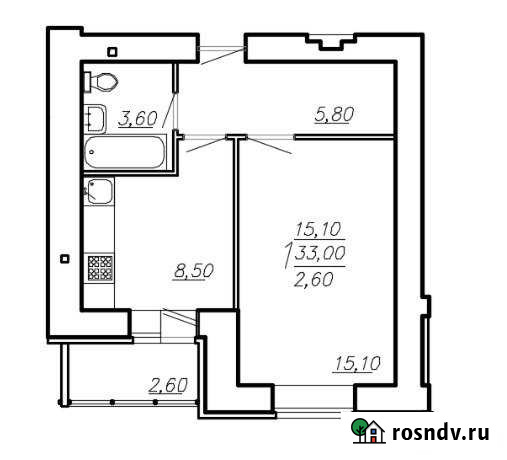 1-комнатная квартира, 36 м², 10/14 эт. на продажу в Старой Каменке Старая Каменка - изображение 1