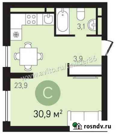 Квартира-студия, 31 м², 3/8 эт. на продажу в Сургуте Сургут