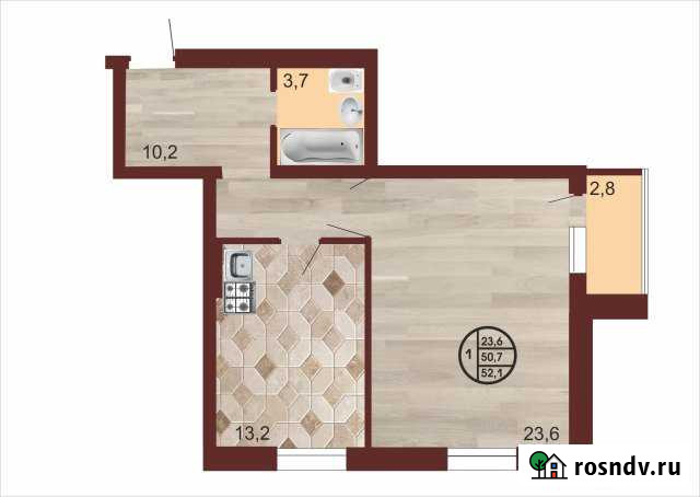 1-комнатная квартира, 52 м², 3/9 эт. на продажу в Туймазах Туймазы - изображение 1