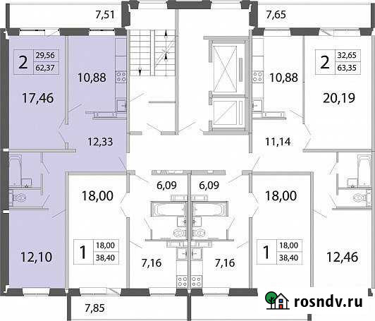 2-комнатная квартира, 62 м², 13/17 эт. на продажу в Томске Томск - изображение 1