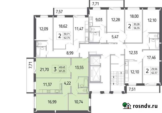 3-комнатная квартира, 87 м², 12/17 эт. на продажу в Томске Томск - изображение 1