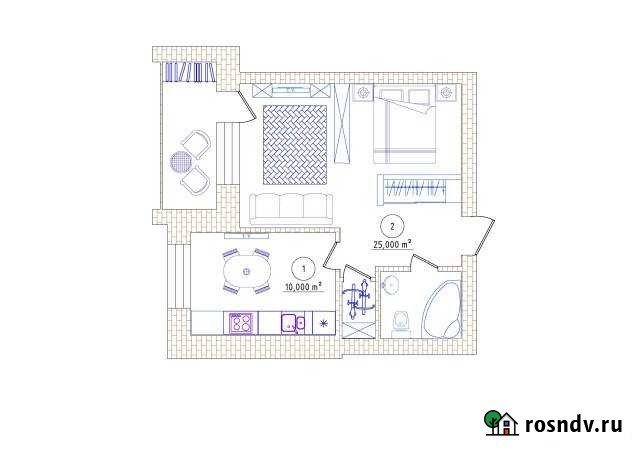 1-комнатная квартира, 39 м², 2/5 эт. на продажу в Высокой Горе Высокая Гора - изображение 1