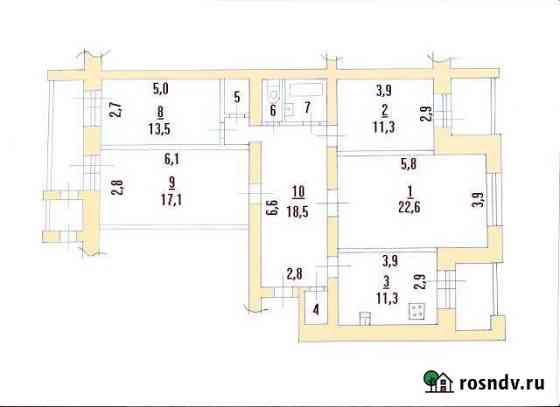 4-комнатная квартира, 104 м², 6/7 эт. на продажу в Ярославле Ярославль