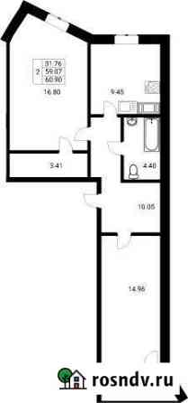 2-комнатная квартира, 60 м², 8/16 эт. на продажу во Всеволожске Всеволожск