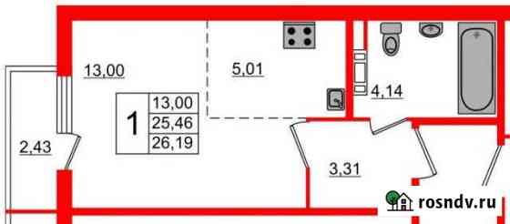 Квартира-студия, 26 м², 3/5 эт. на продажу во Всеволожске Всеволожск