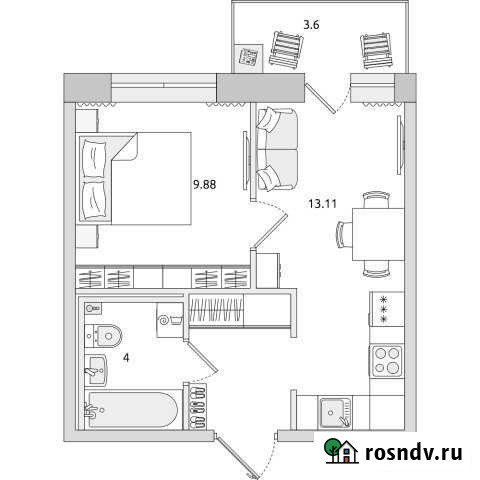 2-комнатная квартира, 34 м², 17/17 эт. на продажу в Санкт-Петербурге Санкт-Петербург - изображение 1