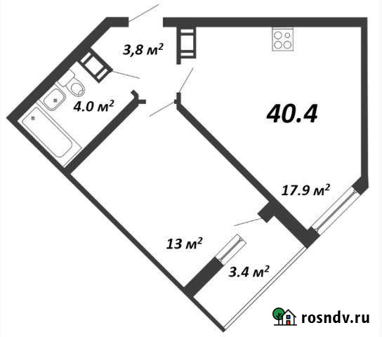 1-комнатная квартира, 40 м², 7/12 эт. на продажу в Буграх Бугры - изображение 1