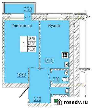 1-комнатная квартира, 43 м², 1/3 эт. на продажу в Култаево Култаево