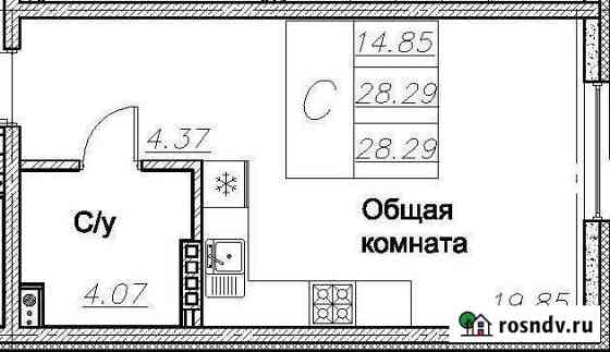 Квартира-студия, 28 м², 2/6 эт. на продажу в Воронеже Воронеж