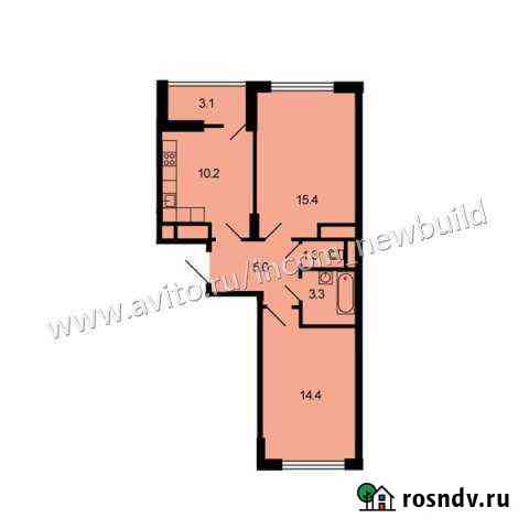 2-комнатная квартира, 55 м², 13/16 эт. на продажу в Красково Красково