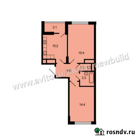 2-комнатная квартира, 55 м², 13/16 эт. на продажу в Красково Красково - изображение 1