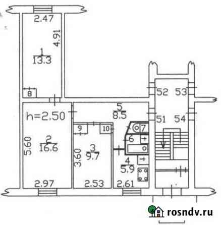 3-комнатная квартира, 58 м², 1/5 эт. на продажу в Глебовском Глебовский