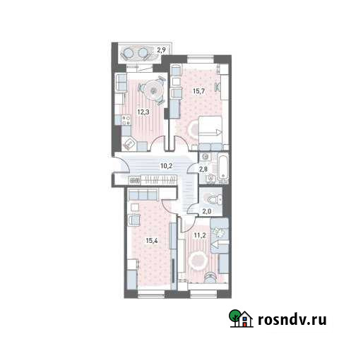 3-комнатная квартира, 71 м², 1/4 эт. на продажу в Янино-1 Янино-1 - изображение 1