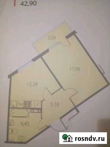 1-комнатная квартира, 43 м², 3/5 эт. на продажу в Сертолово Сертолово - изображение 1