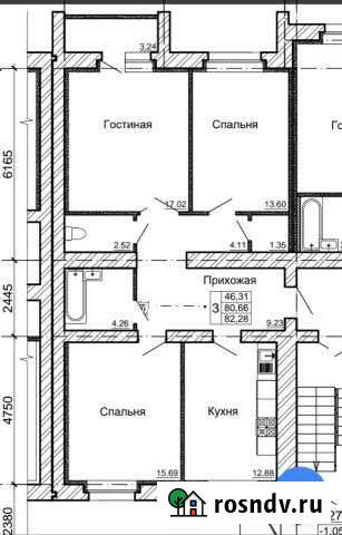 3-комнатная квартира, 82 м², 1/9 эт. на продажу в Тамбове Тамбов - изображение 1