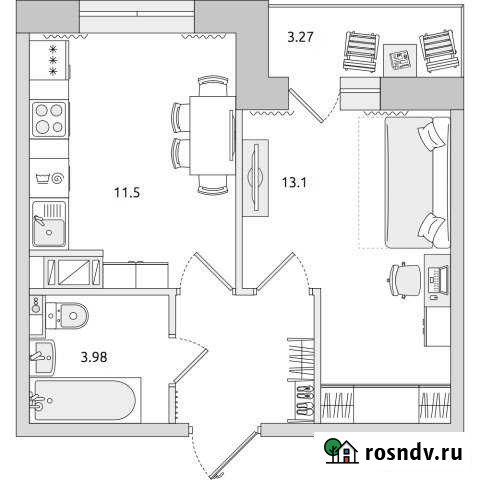 1-комнатная квартира, 35 м², 2/20 эт. на продажу в Санкт-Петербурге Санкт-Петербург - изображение 1