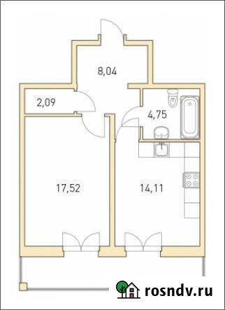 1-комнатная квартира, 51 м², 3/4 эт. на продажу в Кузьмоловском Кузьмоловский - изображение 1
