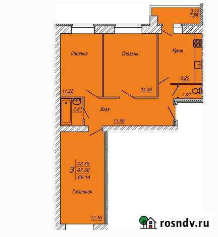 3-комнатная квартира, 69 м², 7/10 эт. на продажу в Пензе Пенза - изображение 1