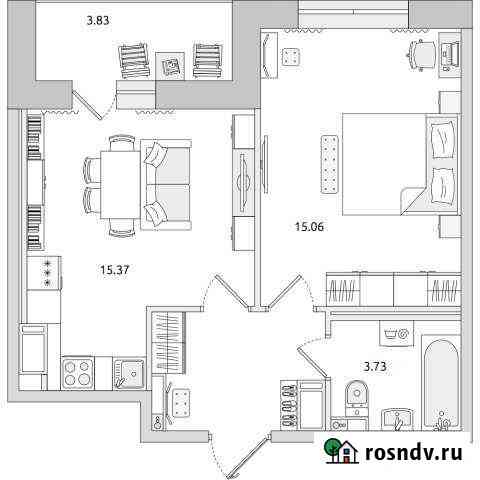 2-комнатная квартира, 43 м², 5/20 эт. на продажу в Санкт-Петербурге Санкт-Петербург