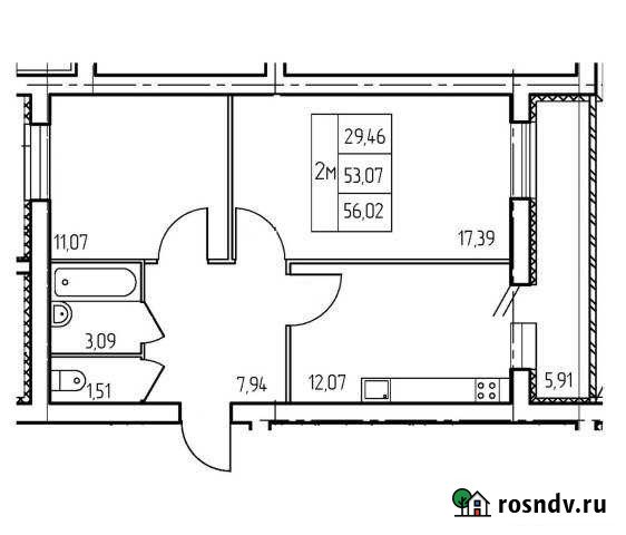 2-комнатная квартира, 56 м², 1/5 эт. на продажу в Белебее Белебей - изображение 1