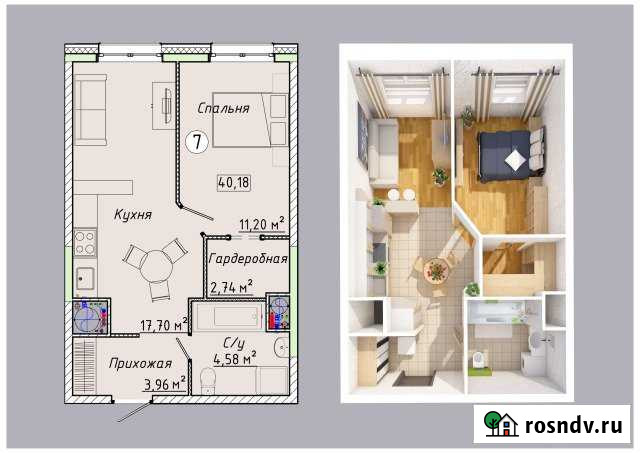 1-комнатная квартира, 40 м², 8/17 эт. на продажу в Лыткарино Лыткарино - изображение 1