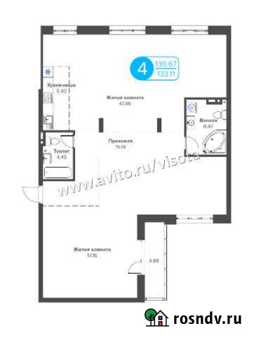 4-комнатная квартира, 133 м², 14/17 эт. на продажу в Новосибирске Новосибирск - изображение 1