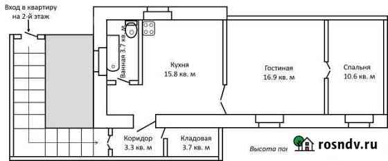 2-комнатная квартира, 54 м², 2/2 эт. на продажу в Озерске Калининградской области Озерск