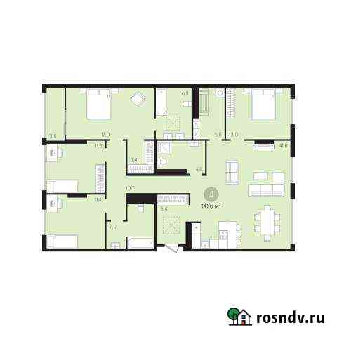 4-комнатная квартира, 141 м², 10/16 эт. на продажу в Тюмени Тюмень