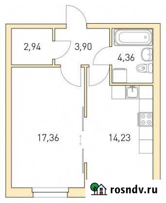 1-комнатная квартира, 42 м², 2/4 эт. на продажу в Кузьмоловском Кузьмоловский - изображение 1