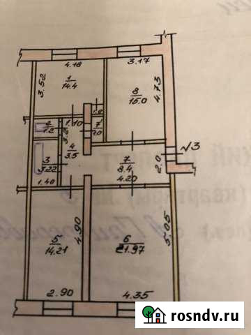 3-комнатная квартира, 82 м², 1/2 эт. на продажу в Ельце Елец - изображение 1