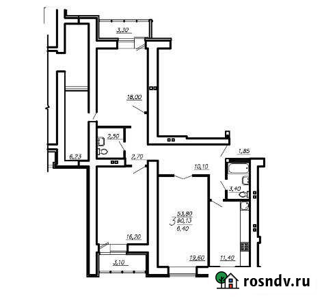 3-комнатная квартира, 96 м², 12/15 эт. на продажу в Засечном Засечное - изображение 1