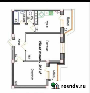 2-комнатная квартира, 60 м², 6/9 эт. на продажу в Грозном Грозный - изображение 1