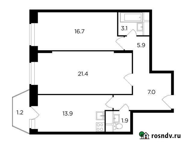 2-комнатная квартира, 71 м², 3/9 эт. на продажу в Наро-Фоминске Наро-Фоминск - изображение 1