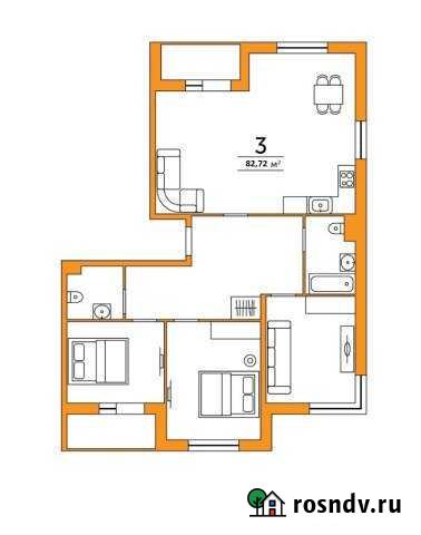 3-комнатная квартира, 82 м², 6/12 эт. на продажу в Туле Тула - изображение 1