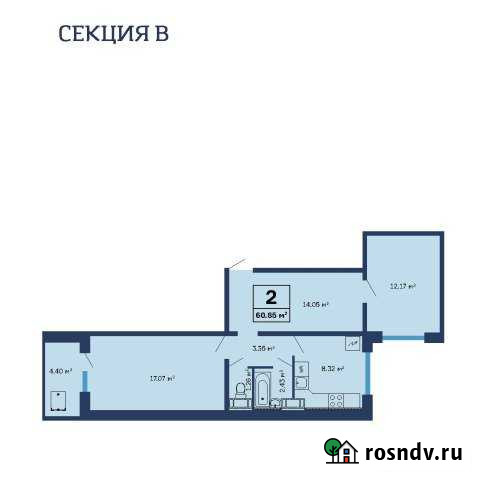 2-комнатная квартира, 60 м², 2/9 эт. на продажу в Стерлитамаке Стерлитамак - изображение 1