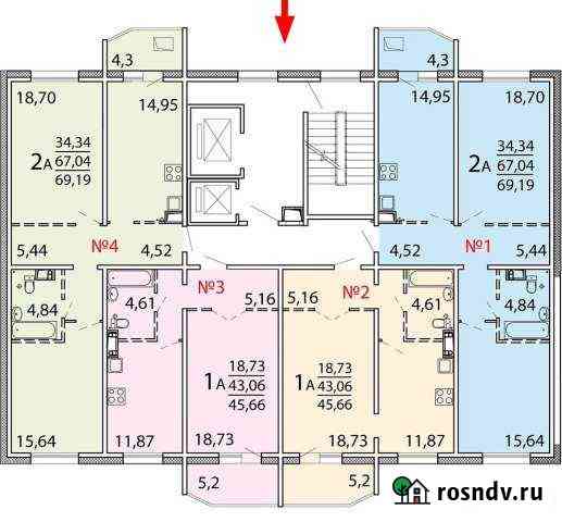 2-комнатная квартира, 72 м², 2/17 эт. на продажу в Андреевке Андреевка