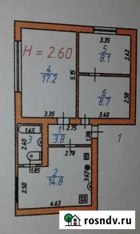 2-комнатная квартира, 52 м², 1/2 эт. на продажу в Заводском Заводской - изображение 1