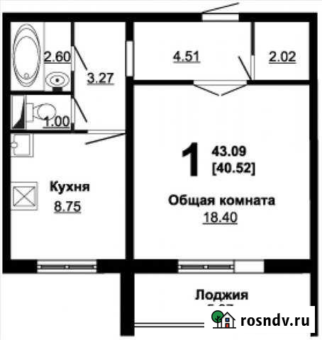 1-комнатная квартира, 43 м², 1/10 эт. на продажу в Южноуральске Южноуральск - изображение 1