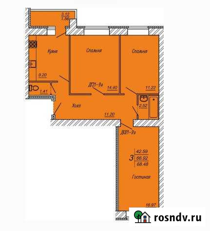 3-комнатная квартира, 69 м², 5/10 эт. на продажу в Пензе Пенза - изображение 1