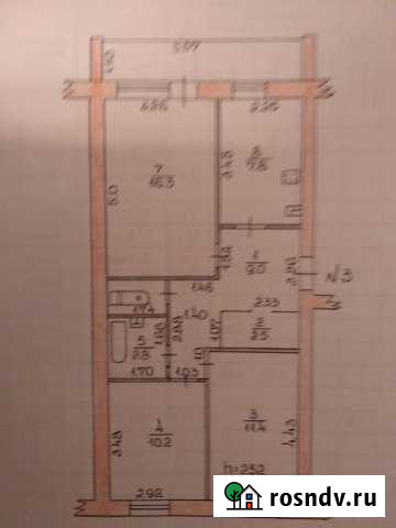 3-комнатная квартира, 61 м², 1/2 эт. на продажу в Жукове Жуков - изображение 1