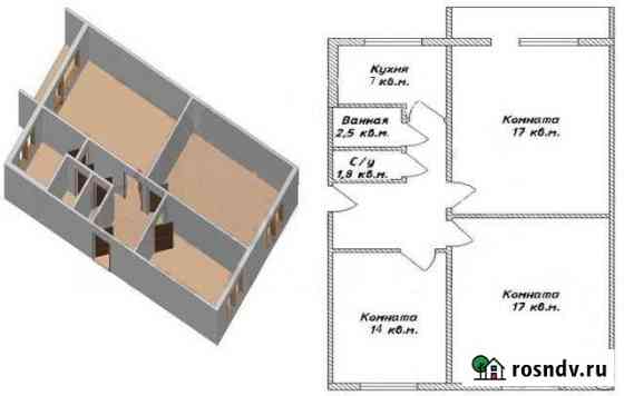 3-комнатная квартира, 63 м², 5/5 эт. на продажу в Липецке Липецк