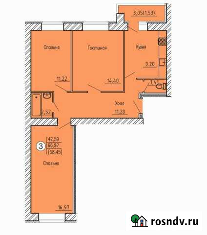 3-комнатная квартира, 69 м², 10/10 эт. на продажу в Пензе Пенза - изображение 1