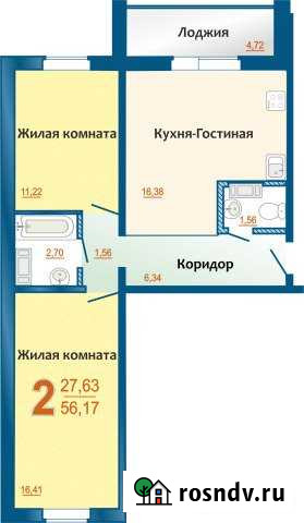 2-комнатная квартира, 56 м², 1/10 эт. на продажу в Миассе Миасс - изображение 1