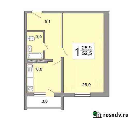 1-комнатная квартира, 52 м², 2/12 эт. на продажу в Засечном Засечное