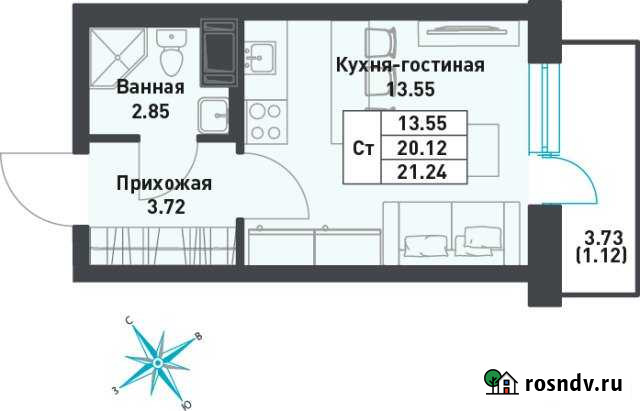 Квартира-студия, 21 м², 9/9 эт. на продажу в поселке Свердлова Свердлова - изображение 1