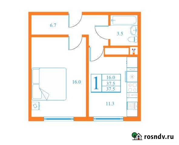 1-комнатная квартира, 37 м², 1/17 эт. на продажу в Дмитрове Дмитров - изображение 1