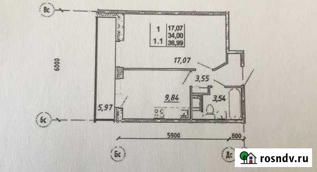 1-комнатная квартира, 37 м², 7/12 эт. в аренду на длительный срок в Буграх Бугры - изображение 1