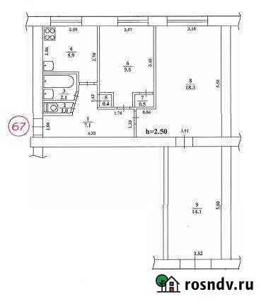3-комнатная квартира, 60 м², 5/5 эт. на продажу в Саках Саки